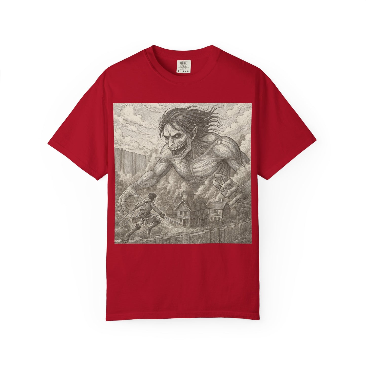 Attack on Titan Manga Art T-Shirt — Colossal Titan Scene Graphic Tee