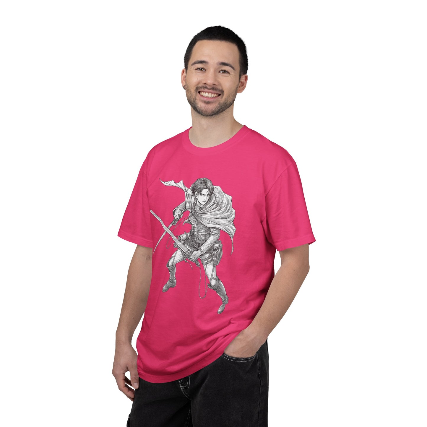 Warrior Sketch T-Shirt — Anime Style Swordfighter Graphic Tee