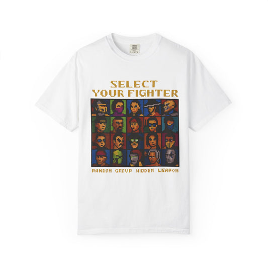 Select Your Fighter T-Shirt - Retro Arcade Video Game Character Tee