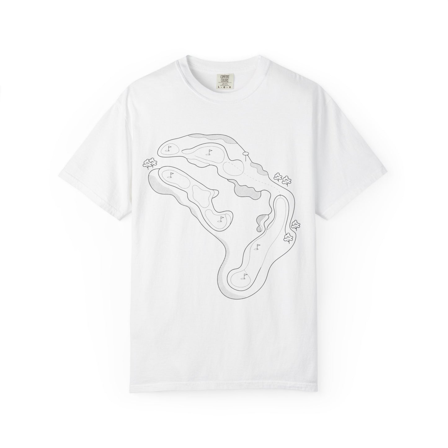 Golf Course Outline T-Shirt — Minimalist Line Art Tee