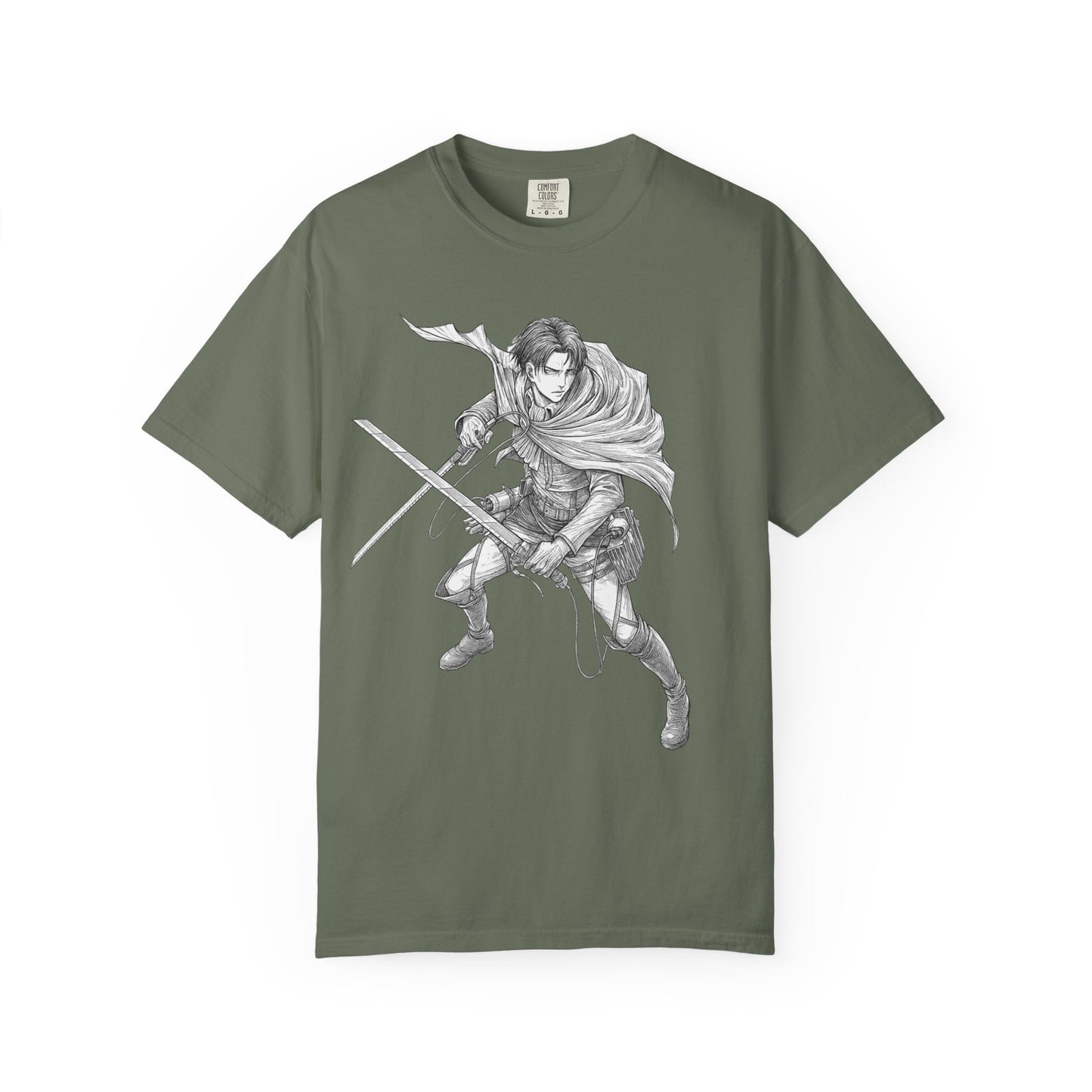 Warrior Sketch T-Shirt — Anime Style Swordfighter Graphic Tee