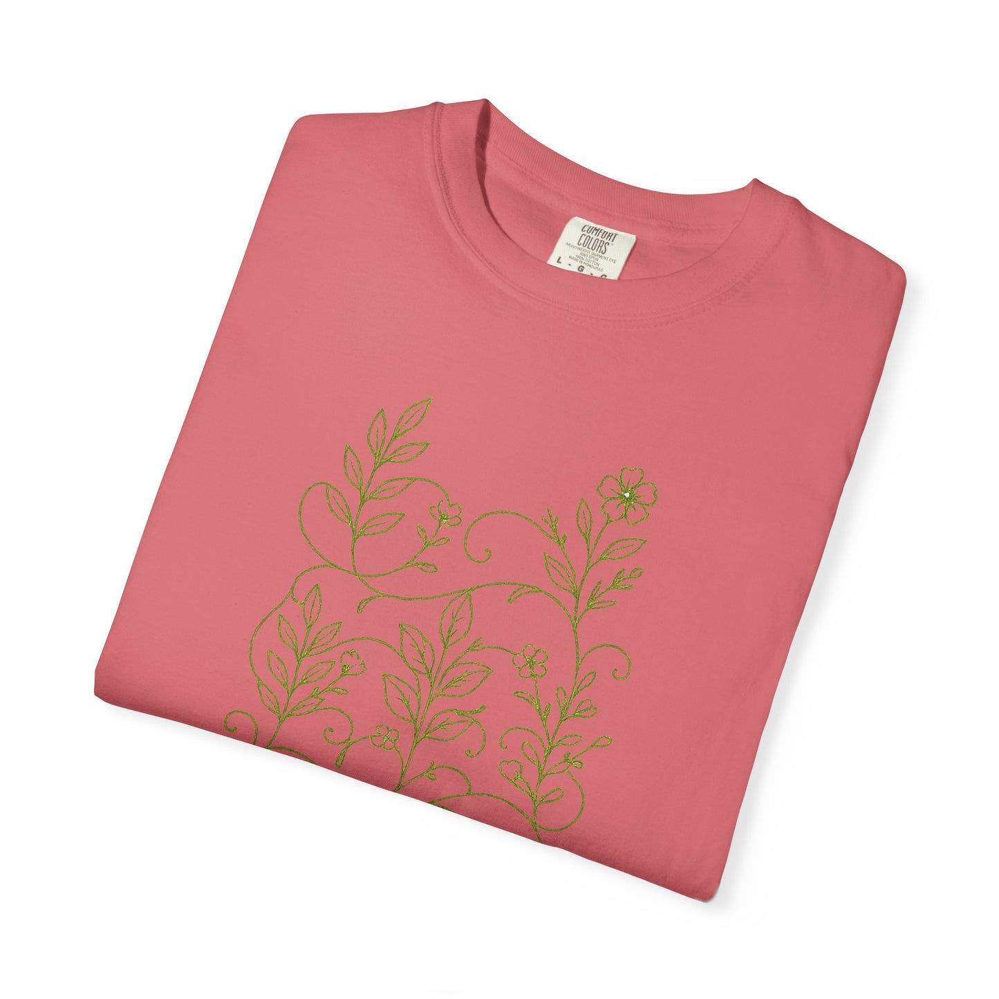 Botanical Sprigs T-Shirt - Minimal Leaf Line Art Tee