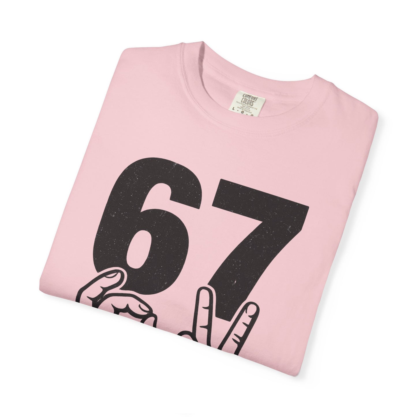 67 Sign Hands Graphic T‑Shirt — Retro Number Tee