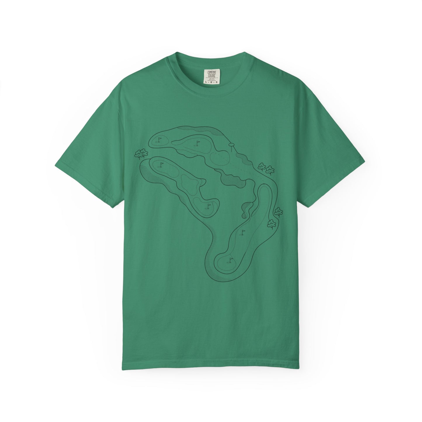 Golf Course Outline T-Shirt — Minimalist Line Art Tee