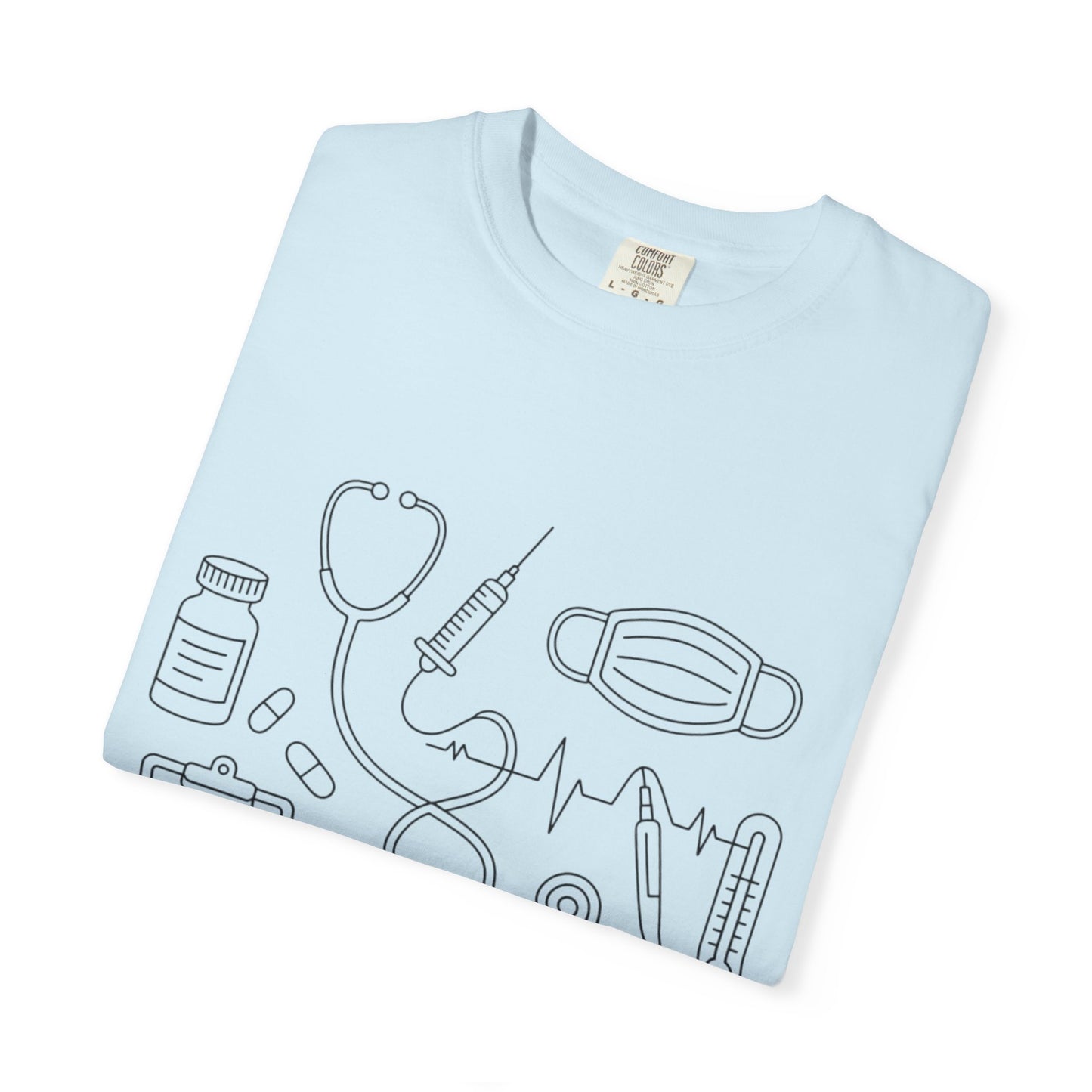 Nurse Essentials Line Art T-Shirt — Medical Equipment Graphic Tee