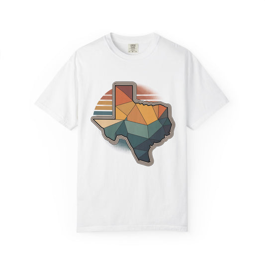 Texas Geo Sunset T-Shirt — Vintage Geometric State Tee