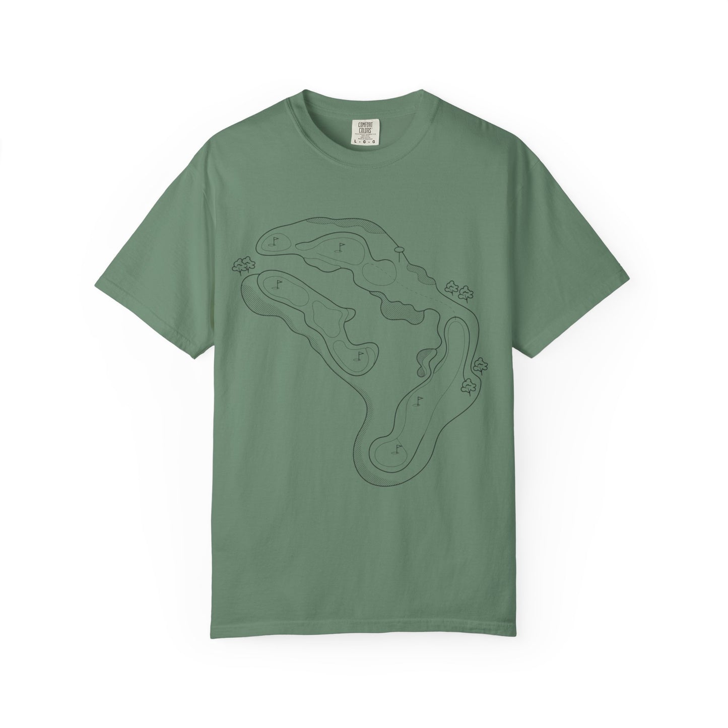 Golf Course Outline T-Shirt — Minimalist Line Art Tee