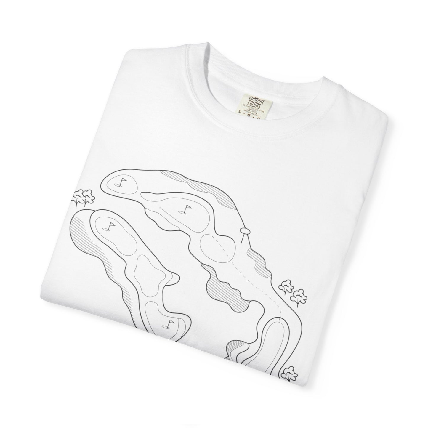 Golf Course Outline T-Shirt — Minimalist Line Art Tee