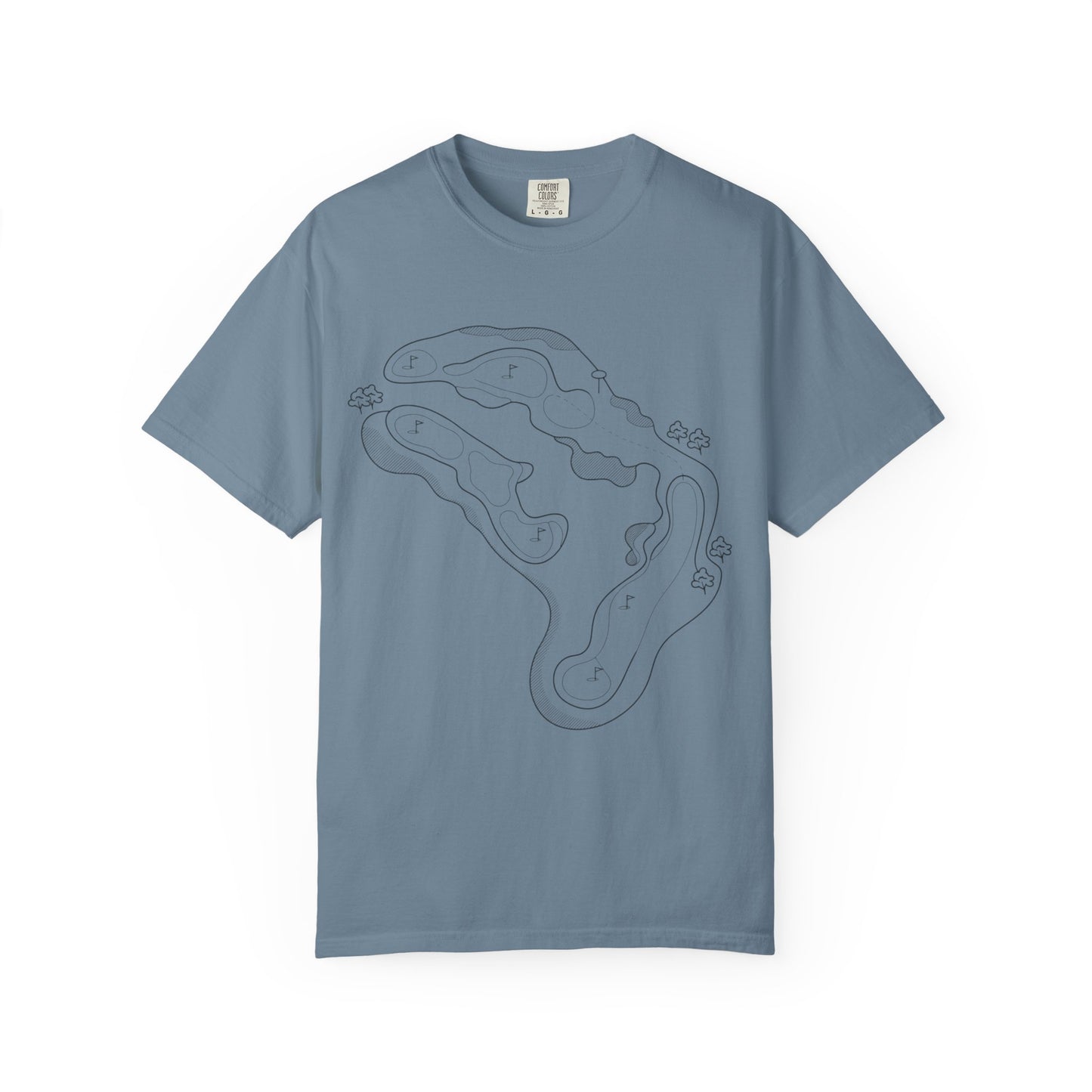 Golf Course Outline T-Shirt — Minimalist Line Art Tee