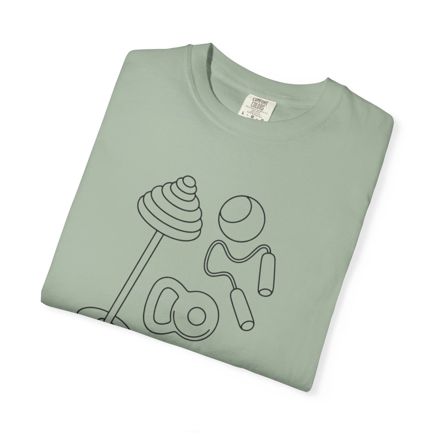 Fitness Gear Outline T-Shirt — Minimal Gym Equipment Design