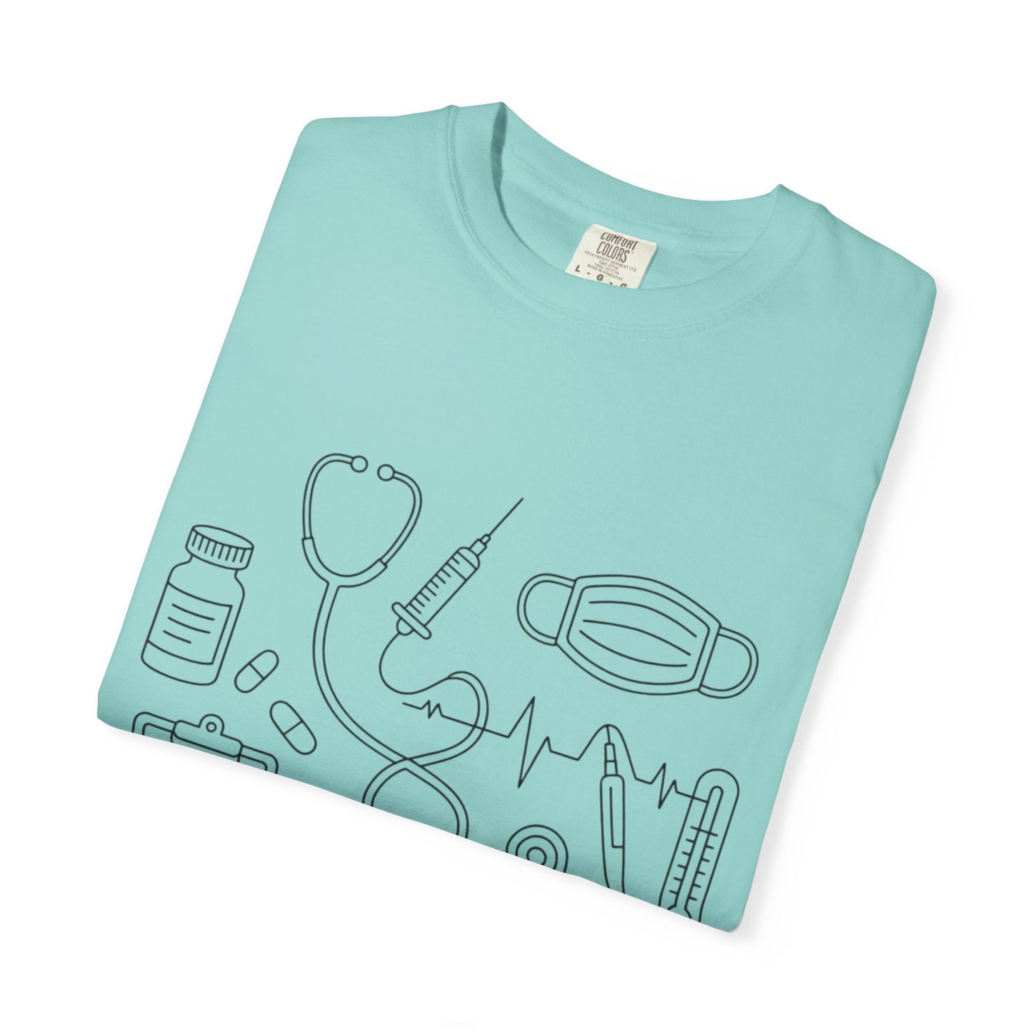 Nurse Essentials Line Art T-Shirt — Medical Equipment Graphic Tee