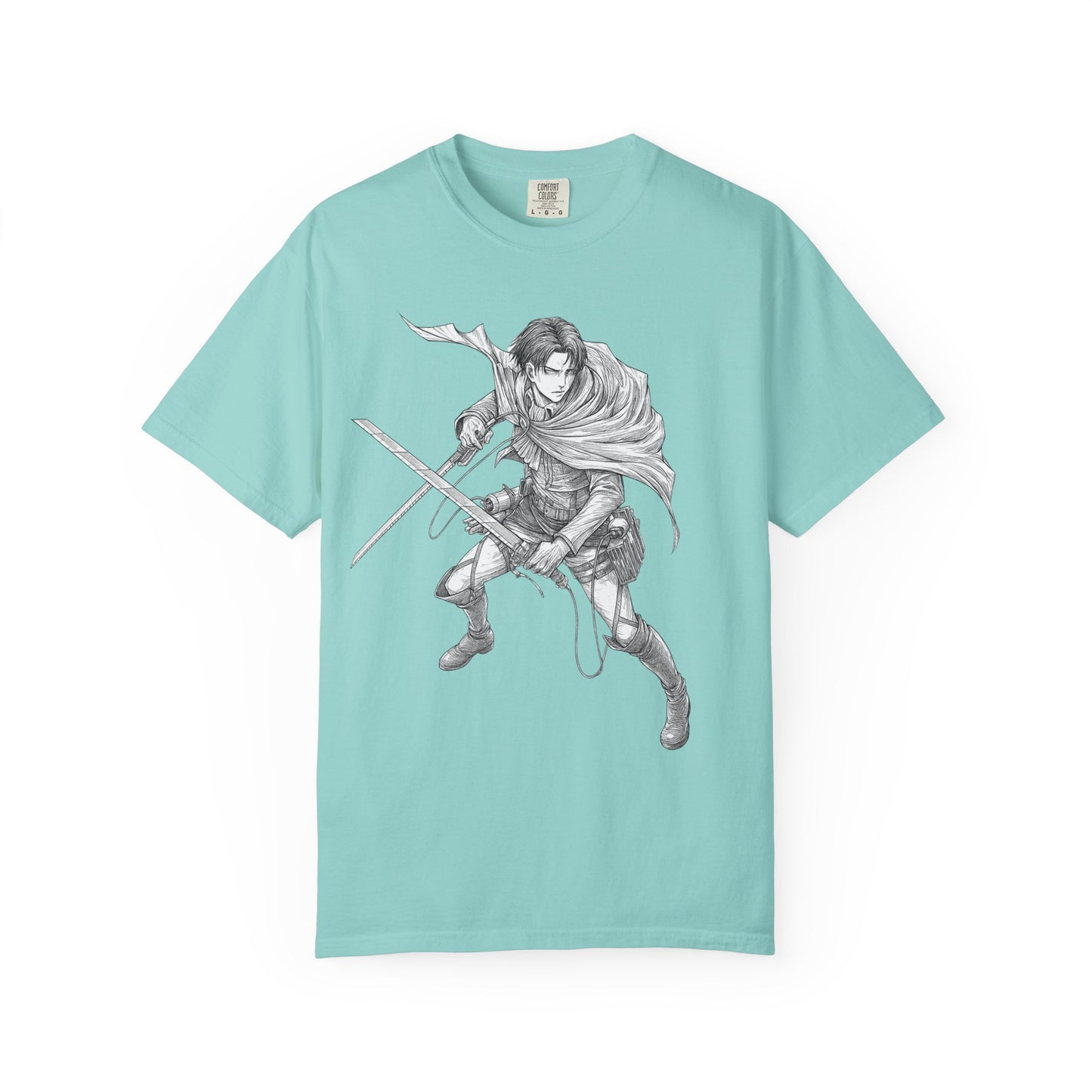 Warrior Sketch T-Shirt — Anime Style Swordfighter Graphic Tee