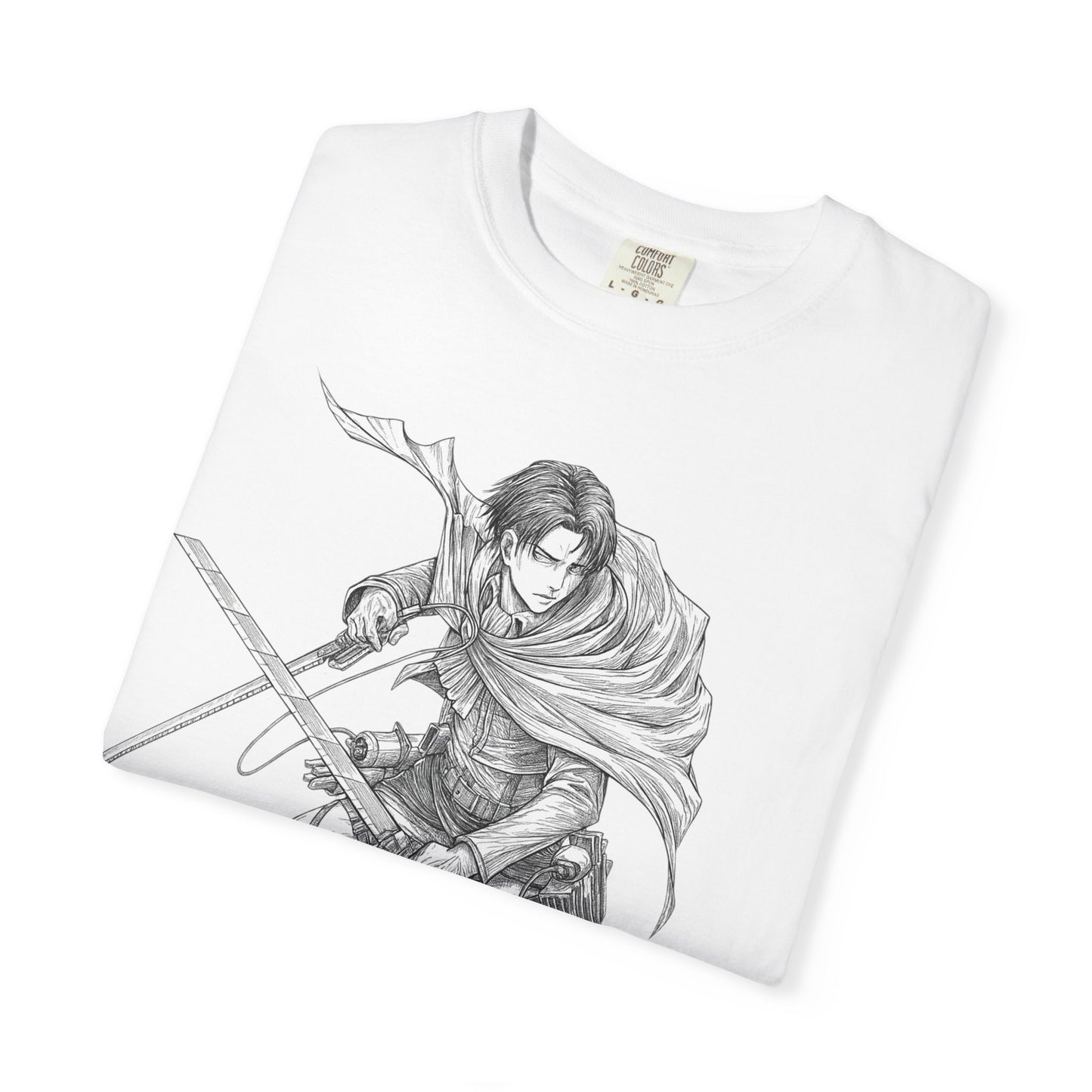 Warrior Sketch T-Shirt — Anime Style Swordfighter Graphic Tee
