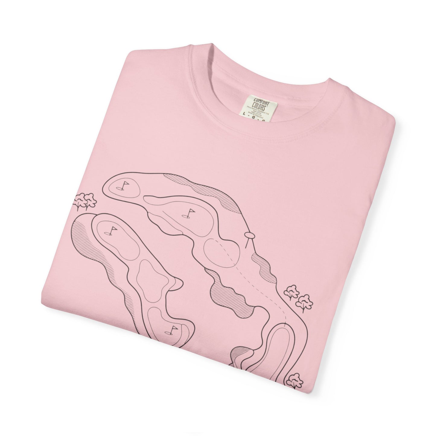 Golf Course Outline T-Shirt — Minimalist Line Art Tee
