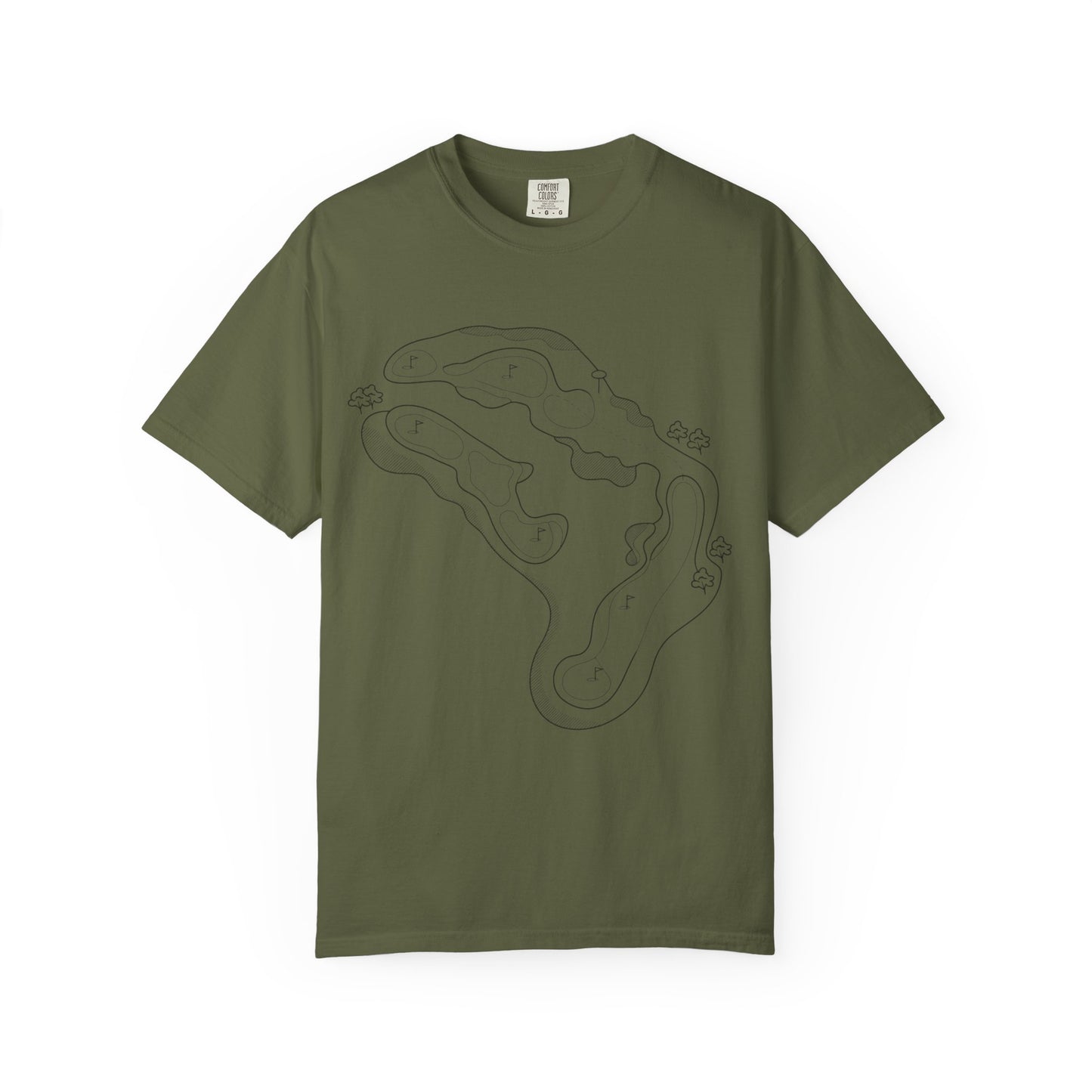 Golf Course Outline T-Shirt — Minimalist Line Art Tee