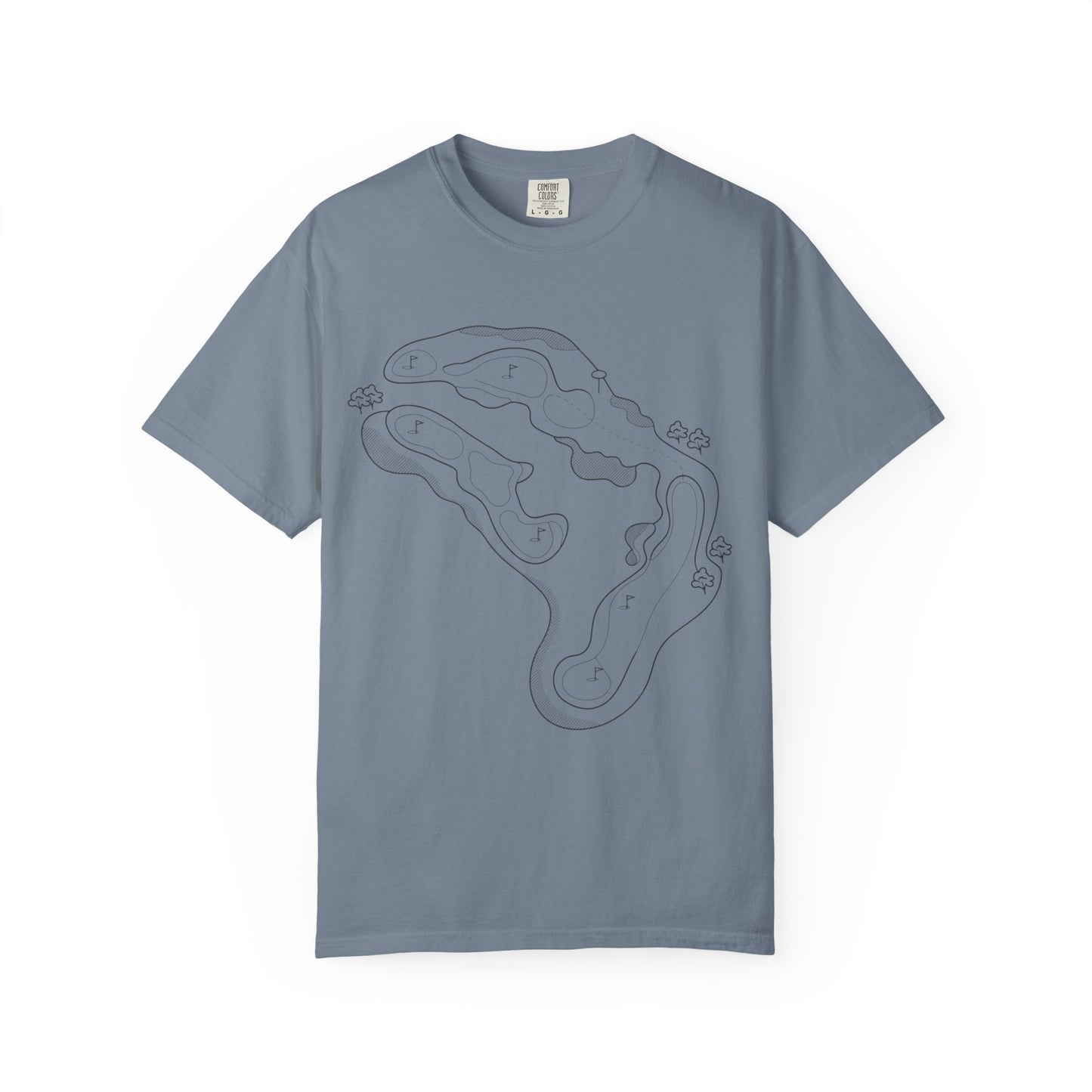 Golf Course Outline T-Shirt — Minimalist Line Art Tee