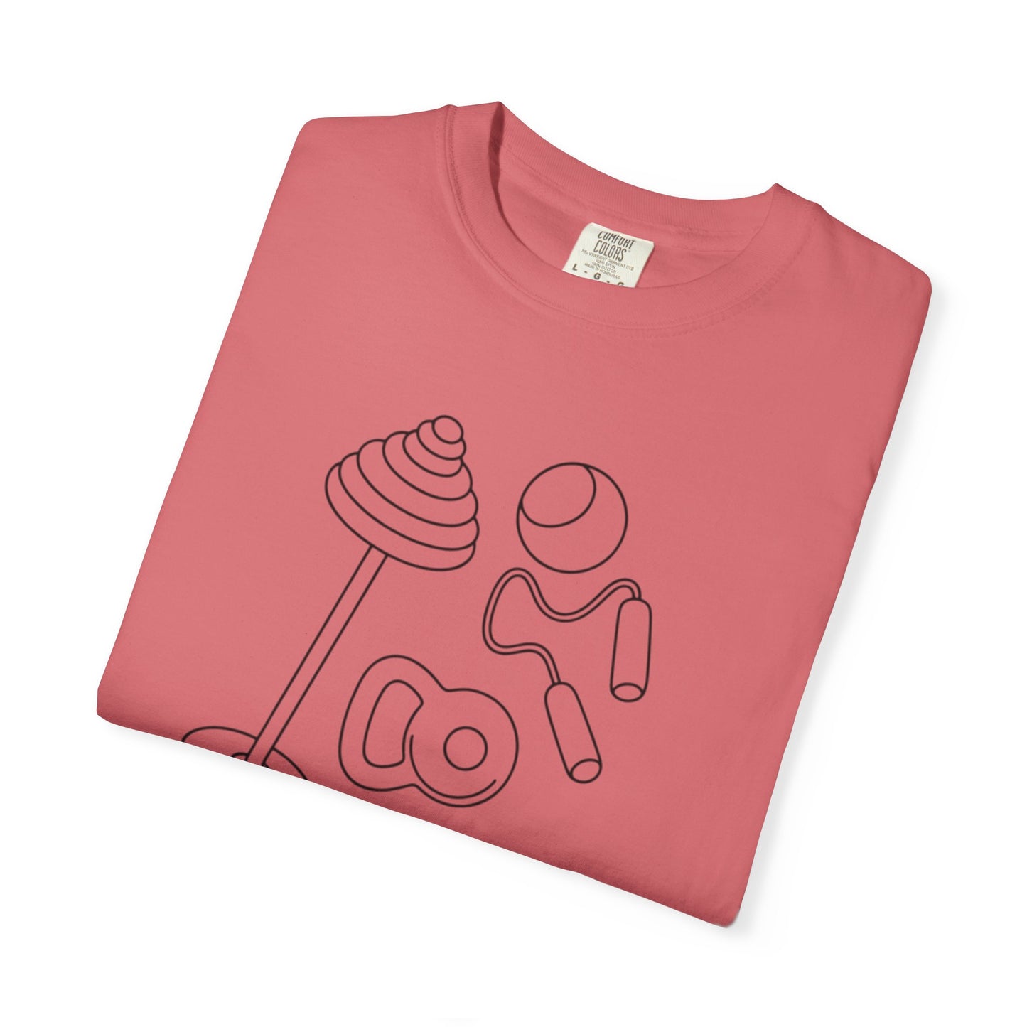 Fitness Gear Outline T-Shirt — Minimal Gym Equipment Design