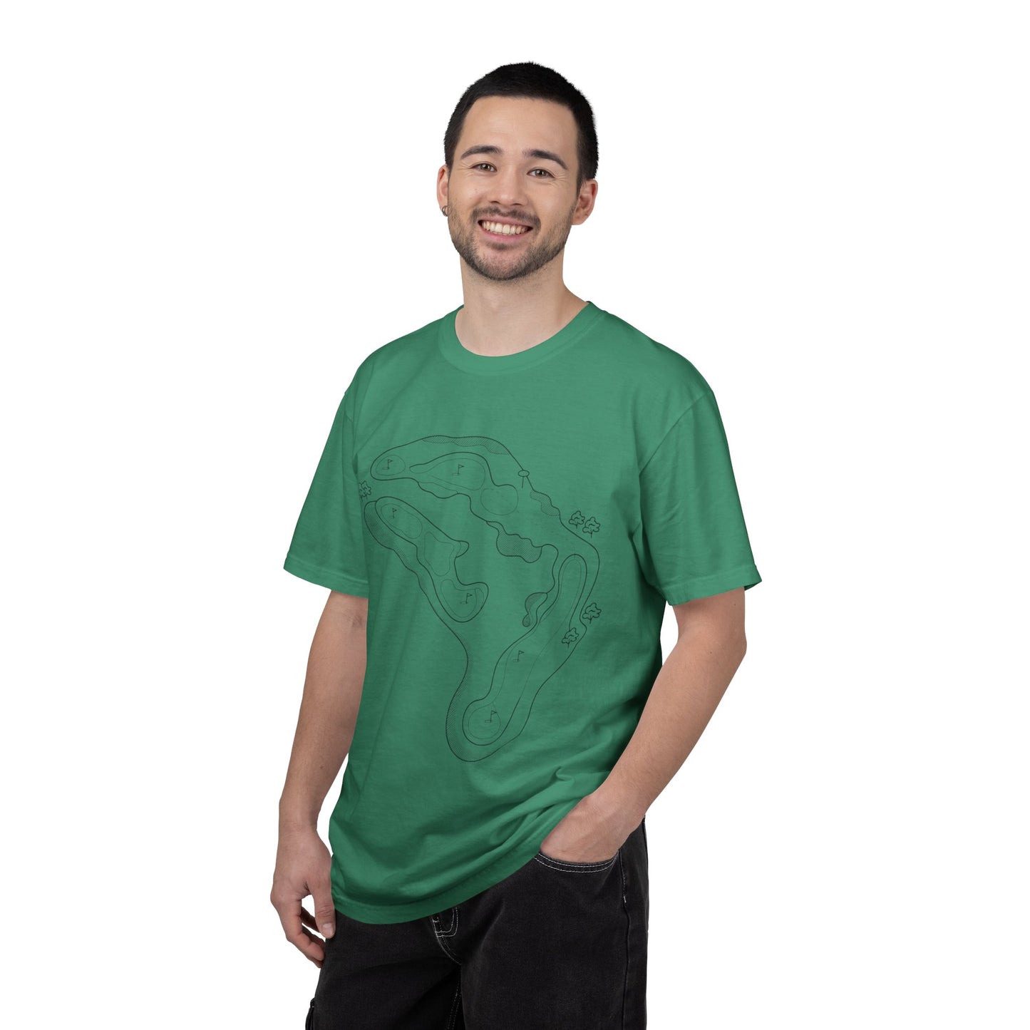 Golf Course Outline T-Shirt — Minimalist Line Art Tee
