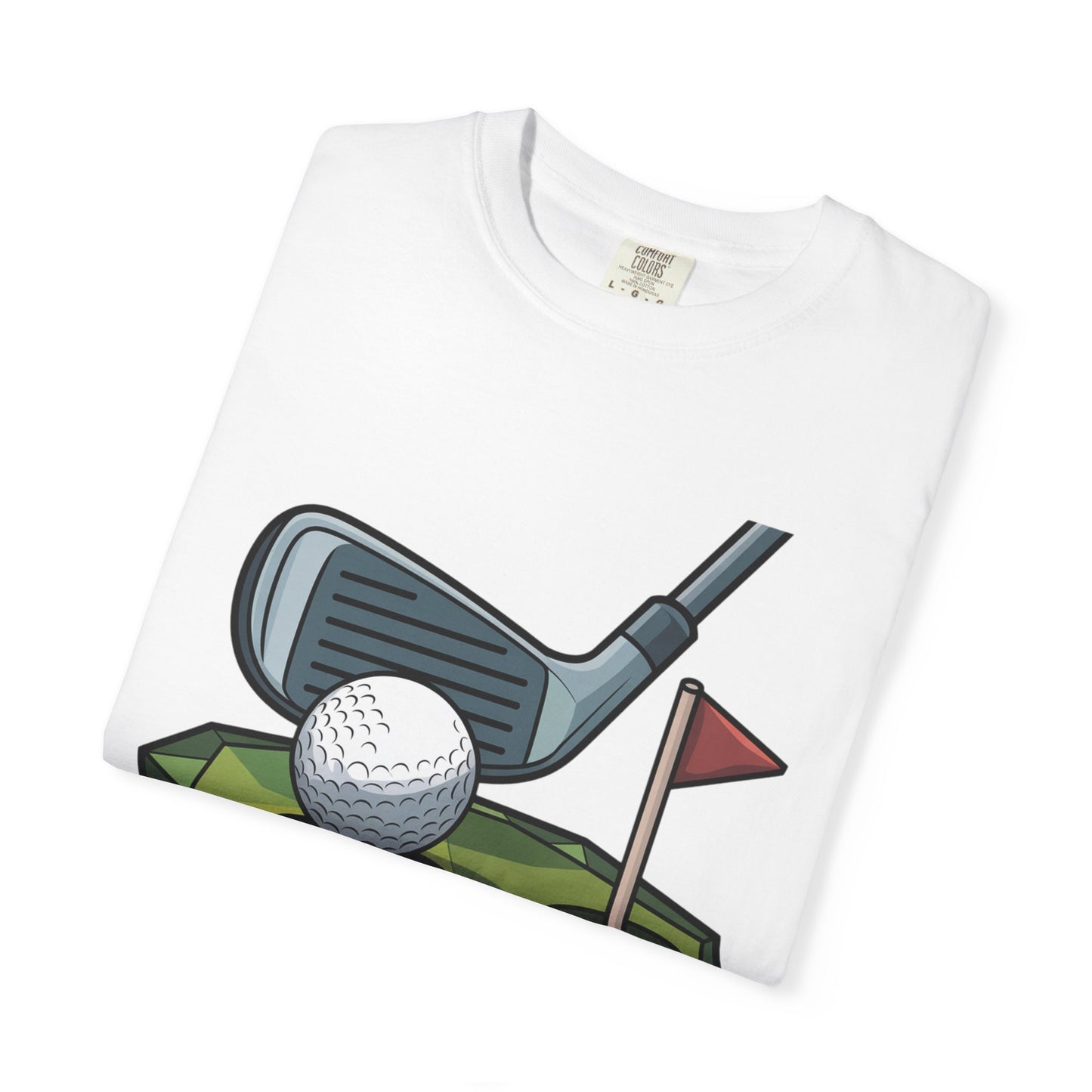 Low-Poly Golf T‑Shirt — Mini Green Putting Design