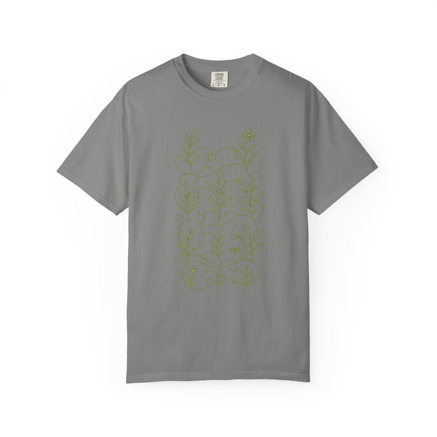 Botanical Sprigs T-Shirt - Minimal Leaf Line Art Tee