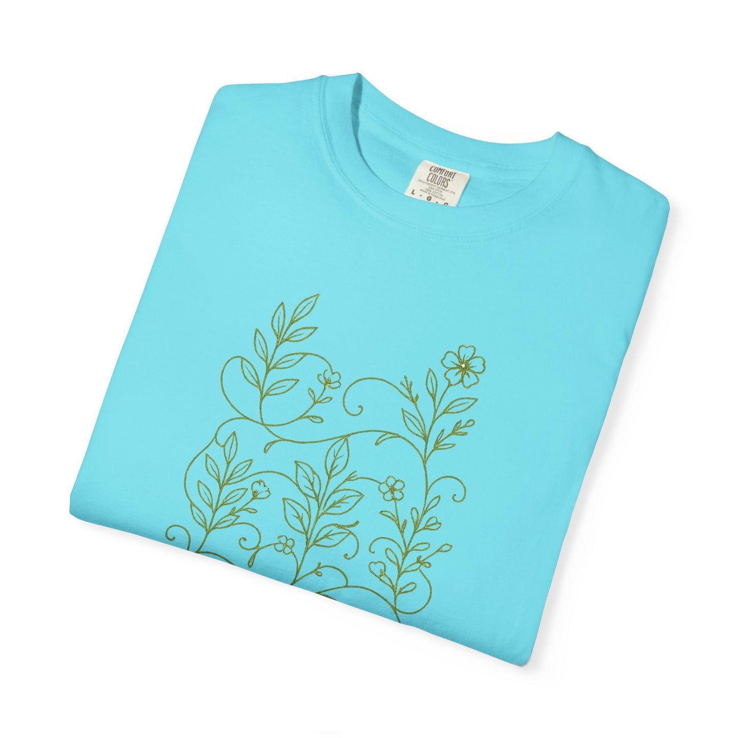 Botanical Sprigs T-Shirt - Minimal Leaf Line Art Tee