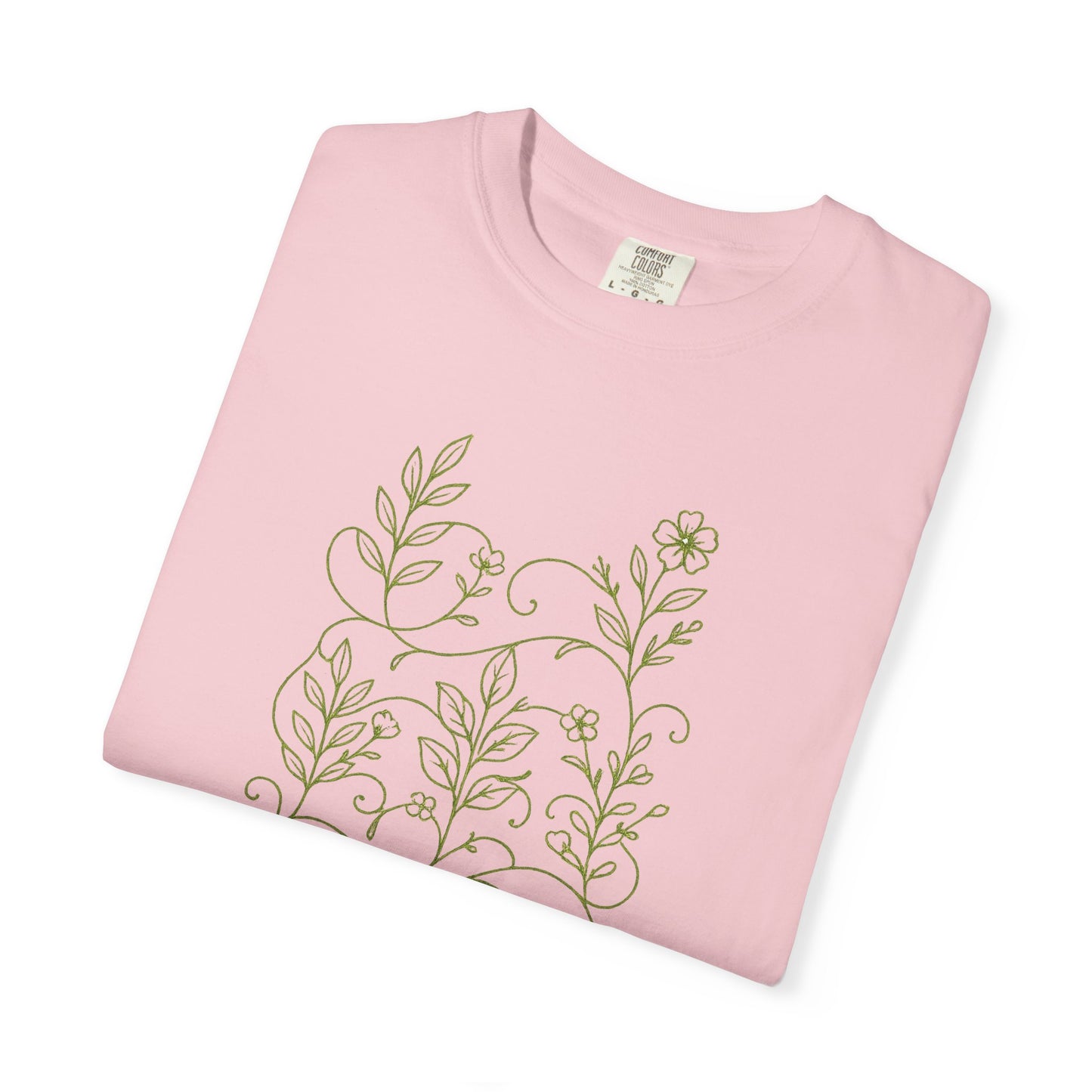 Botanical Sprigs T-Shirt - Minimal Leaf Line Art Tee