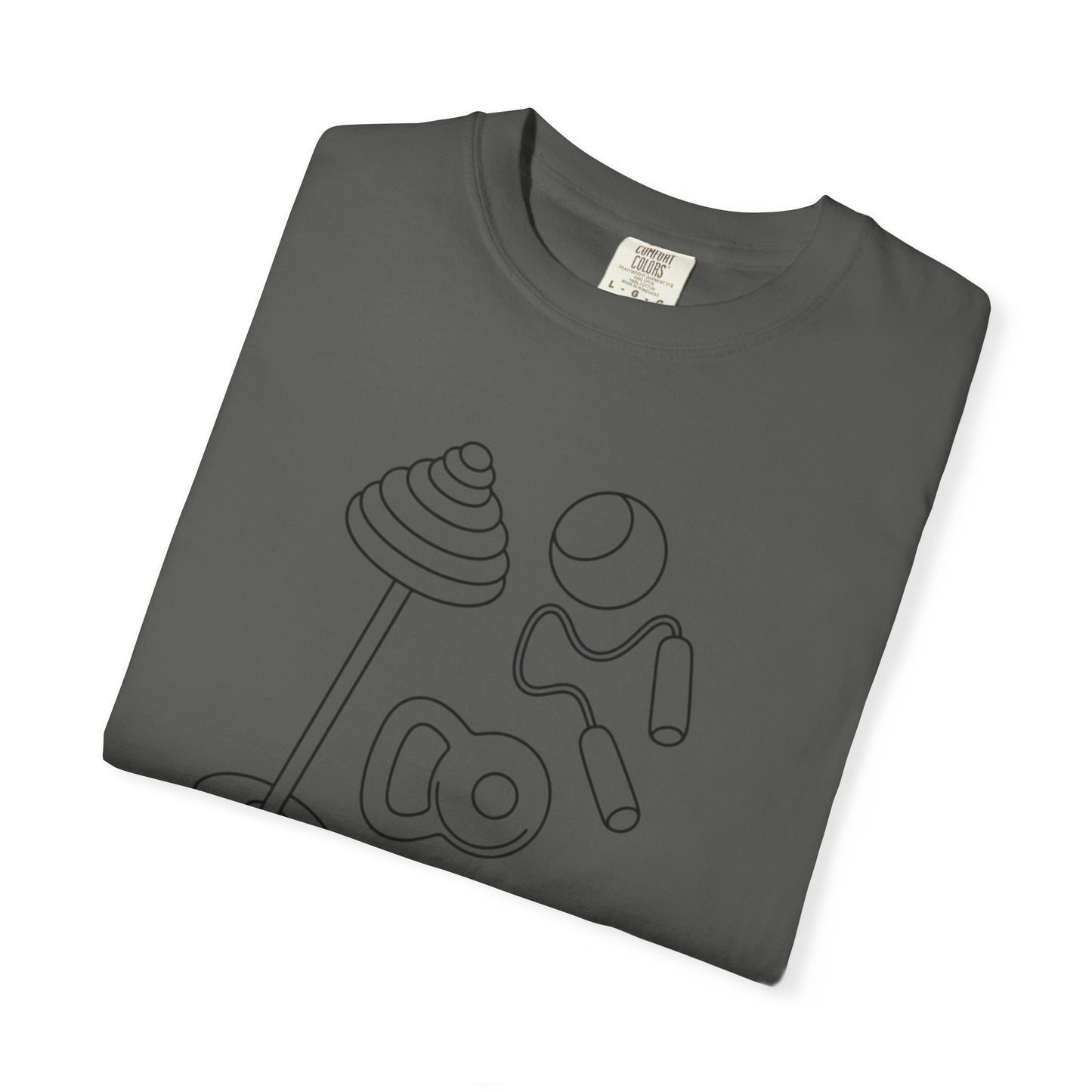 Fitness Gear Outline T-Shirt — Minimal Gym Equipment Design