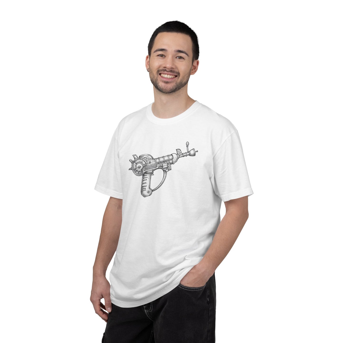 Simplistic "Raygun" T-Shirt — Vintage Sci‑Fi Laser Gun Graphic Tee