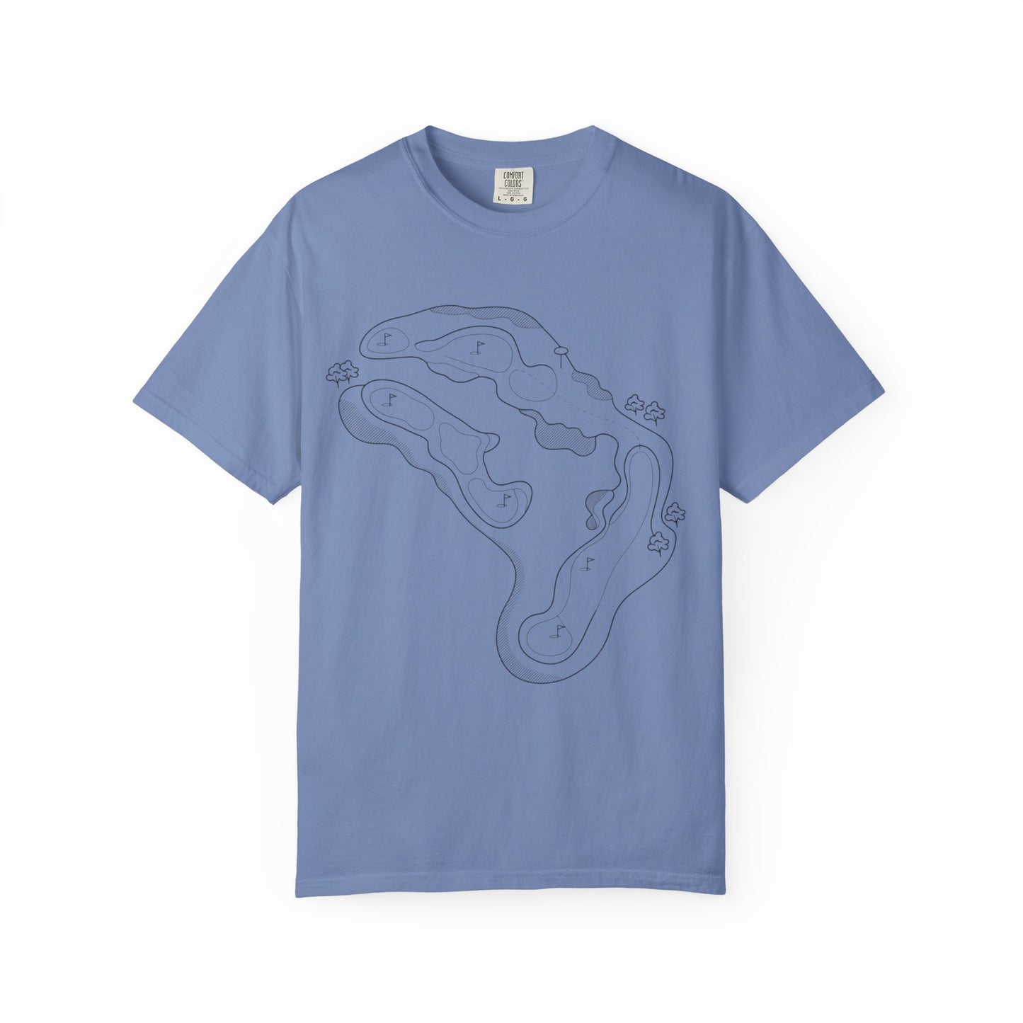 Golf Course Outline T-Shirt — Minimalist Line Art Tee