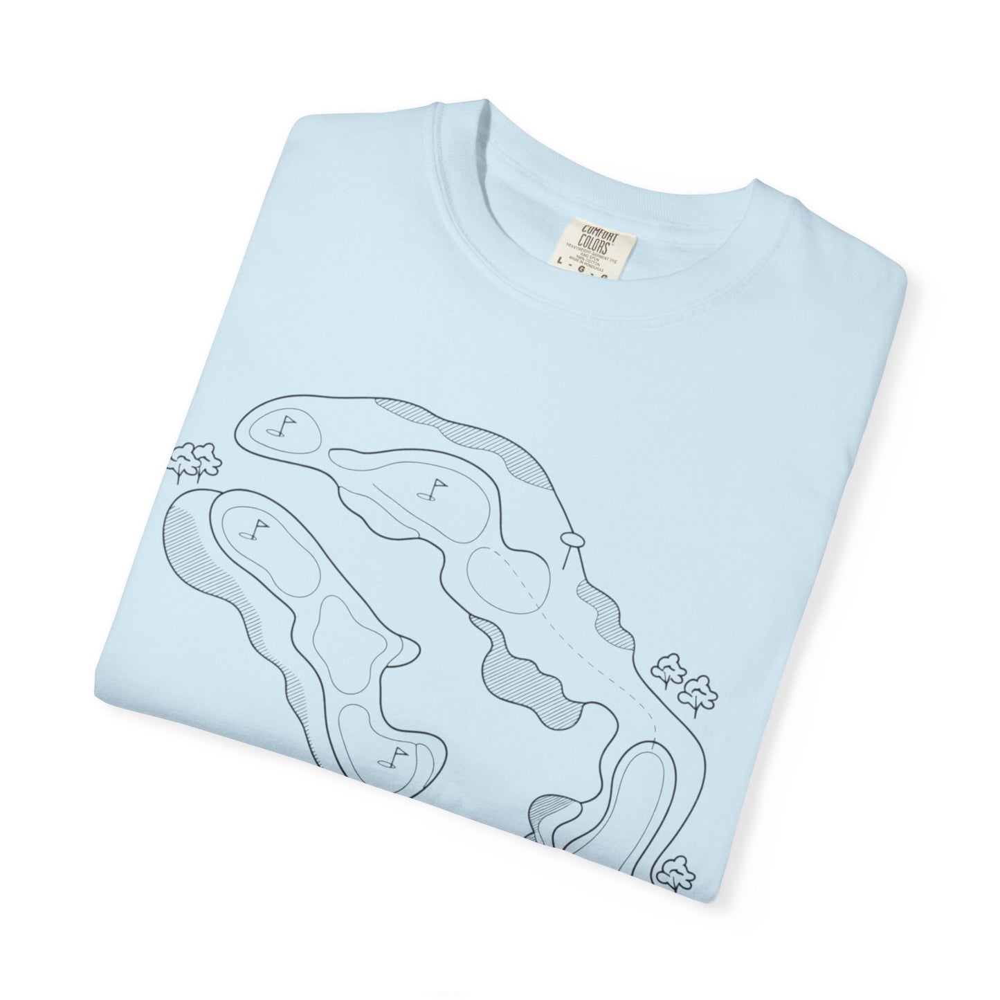 Golf Course Outline T-Shirt — Minimalist Line Art Tee