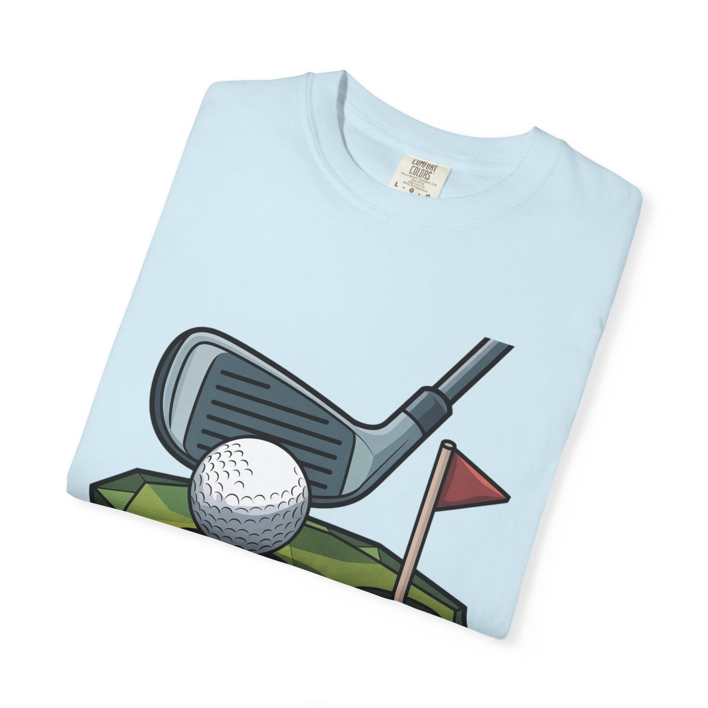 Low-Poly Golf T‑Shirt — Mini Green Putting Design