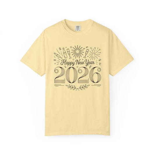 Happy New Year 2026 T-Shirt - Champagne Toast Celebration Tee