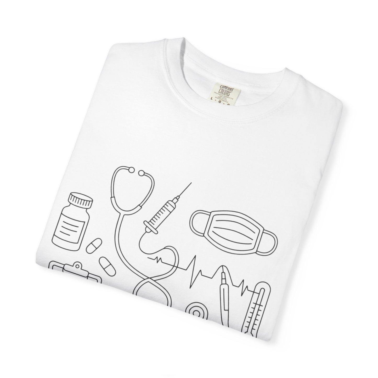 Nurse Essentials Line Art T-Shirt — Medical Equipment Graphic Tee