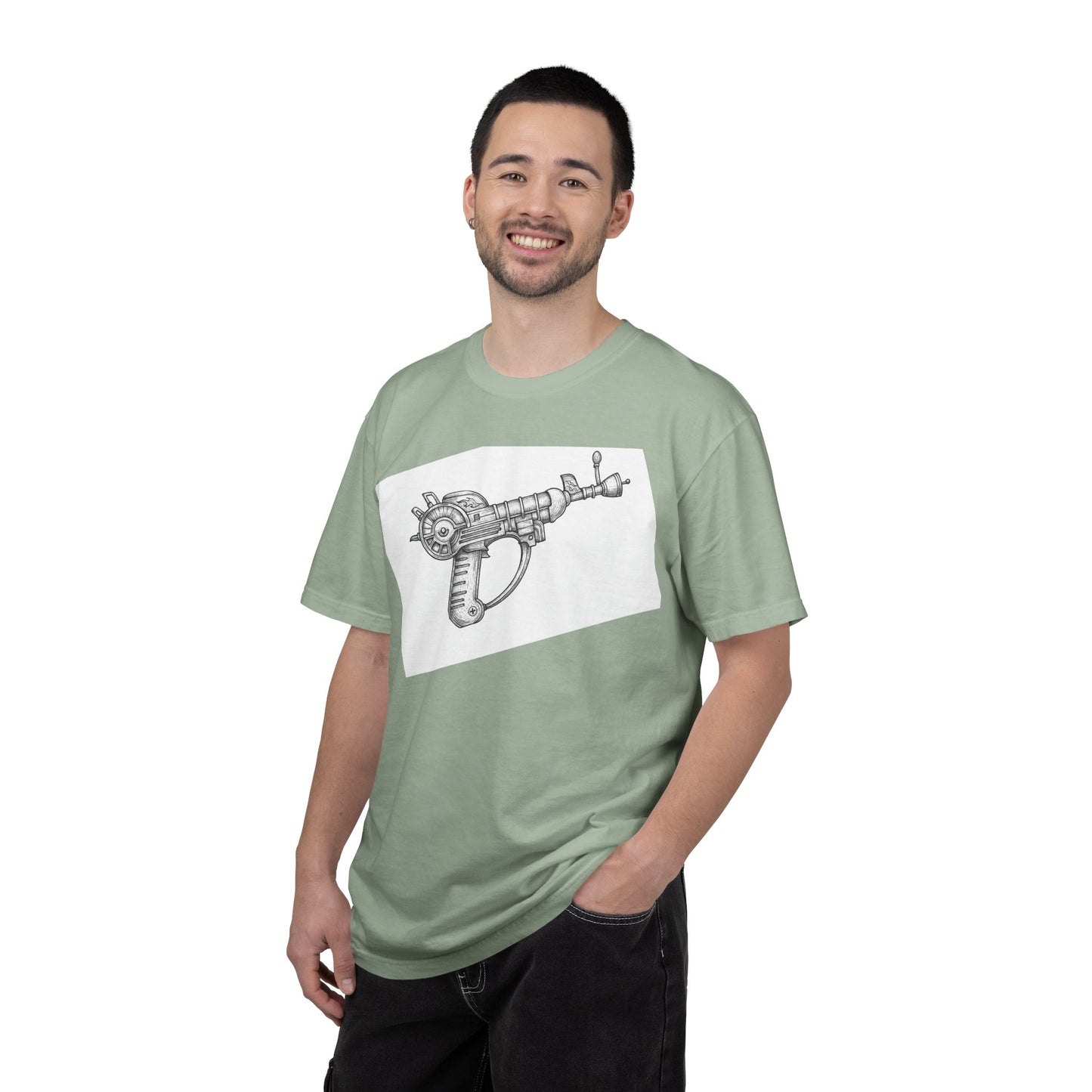 Simplistic "Raygun" T-Shirt — Vintage Sci‑Fi Laser Gun Graphic Tee