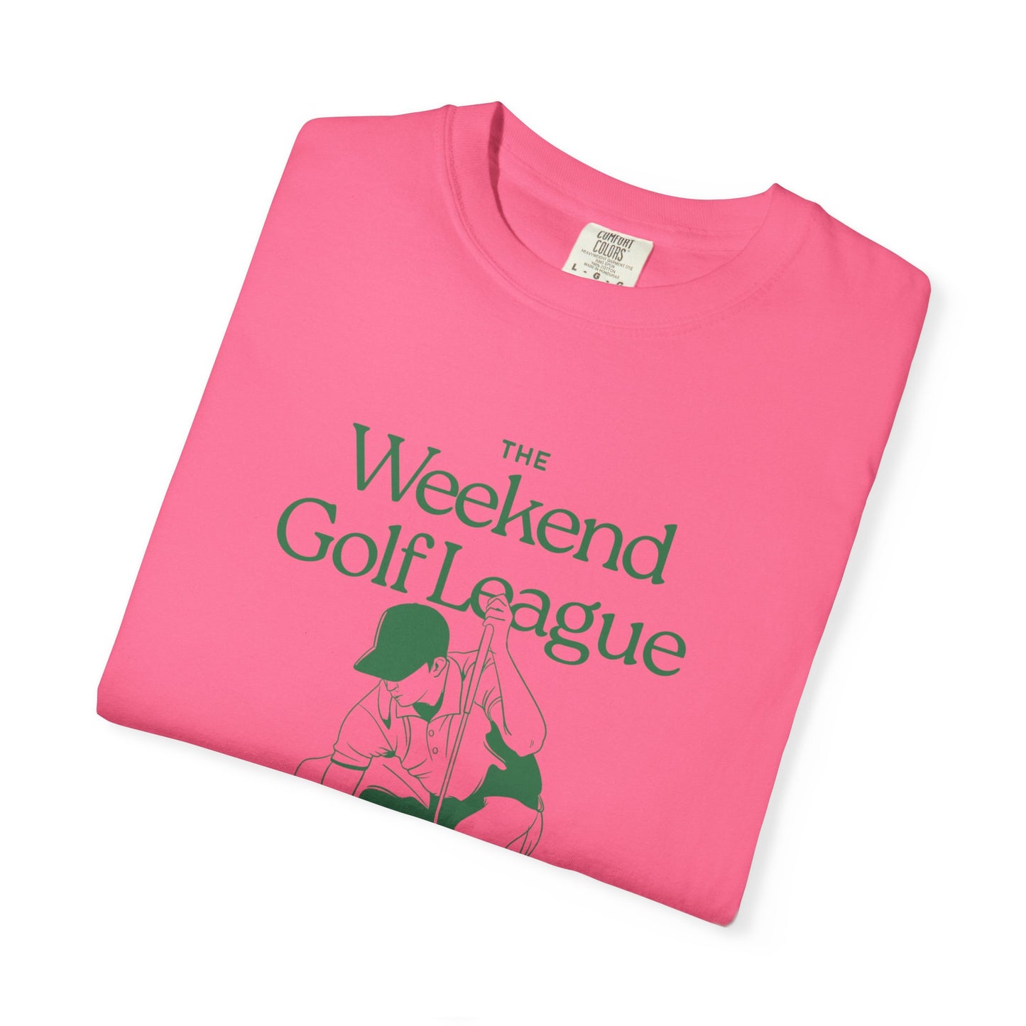 Golf T-Shirt — "The Weekend Golf League" Vintage Club Tee (Where Weekends Begin)
