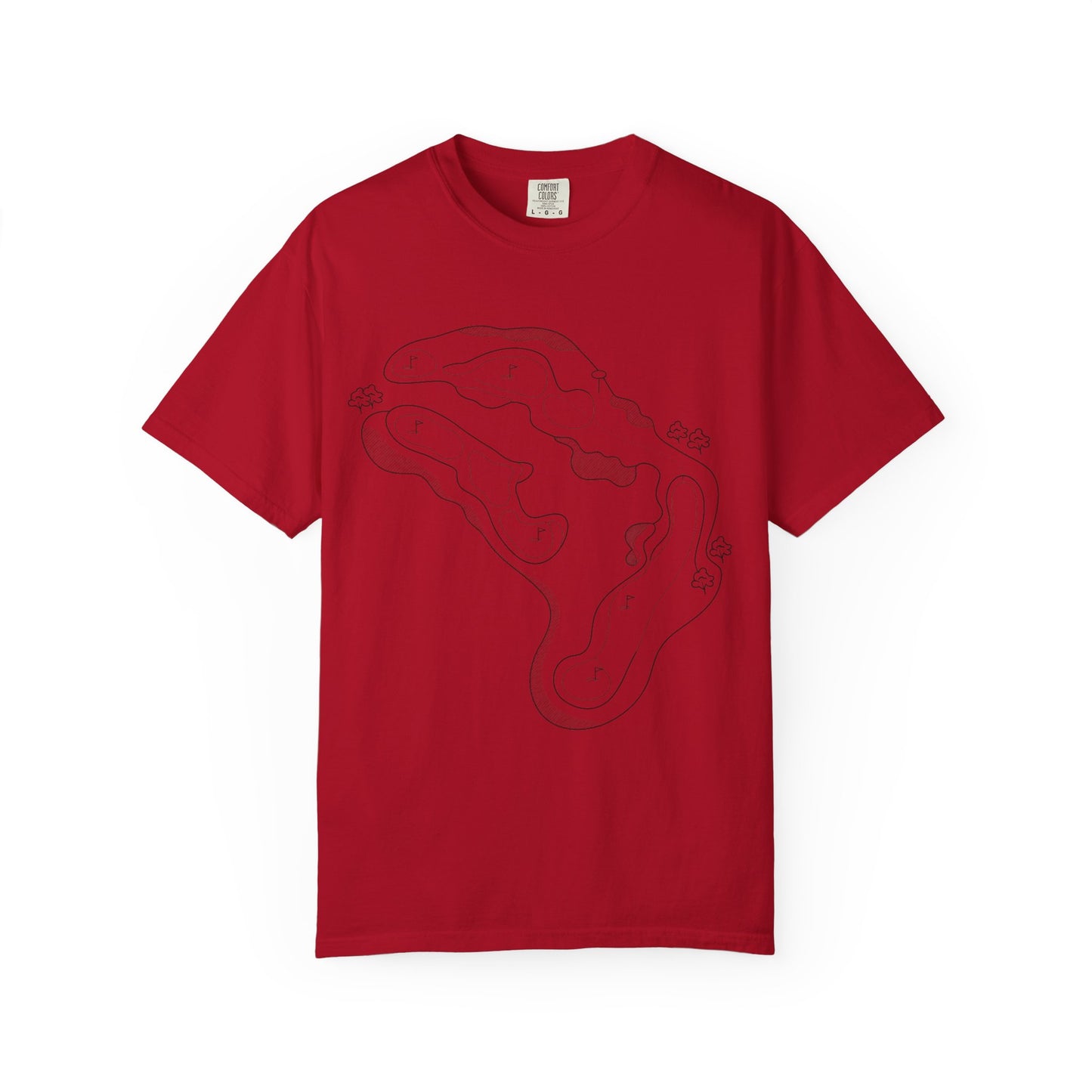 Golf Course Outline T-Shirt — Minimalist Line Art Tee
