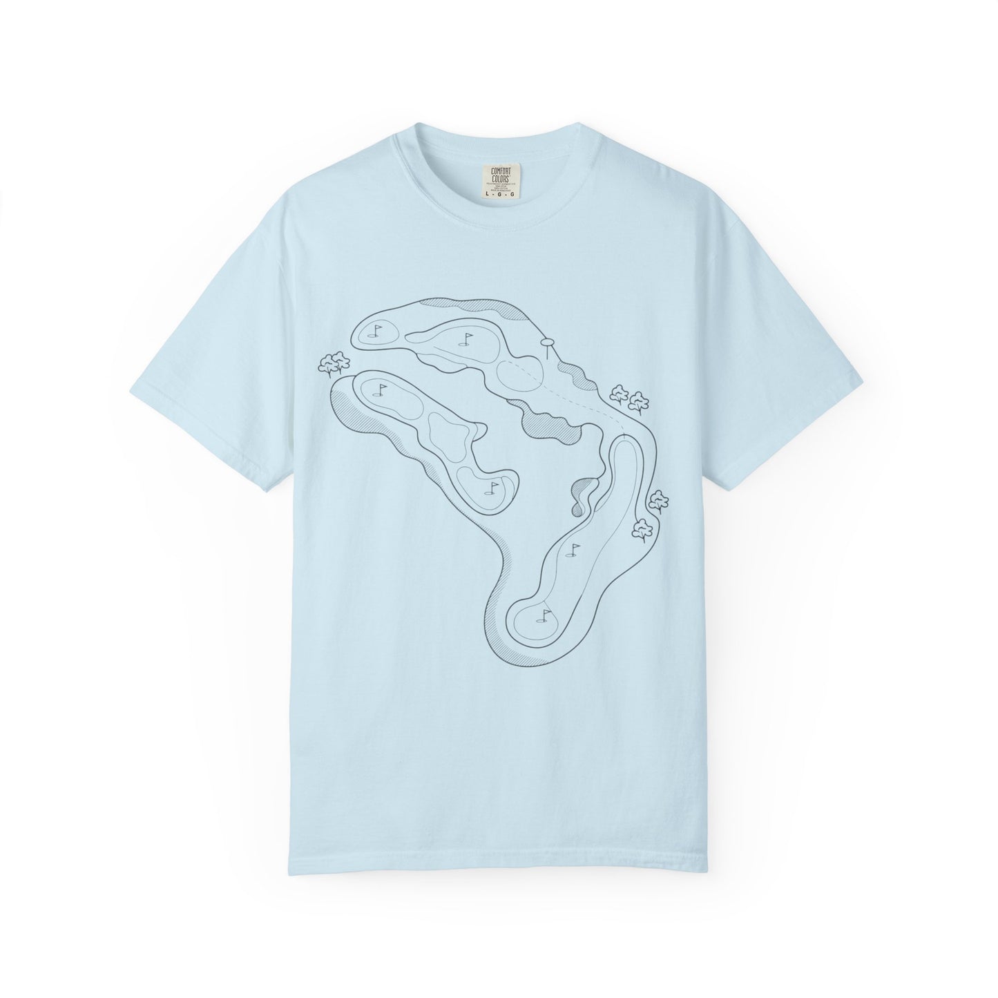 Golf Course Outline T-Shirt — Minimalist Line Art Tee