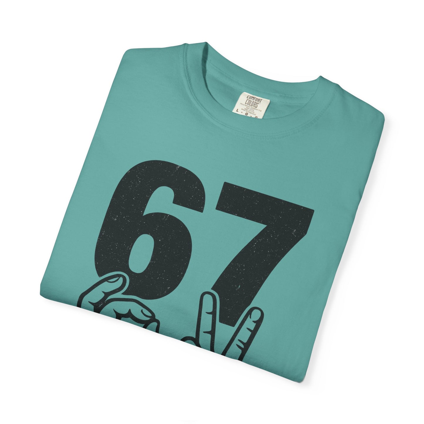67 Sign Hands Graphic T‑Shirt — Retro Number Tee