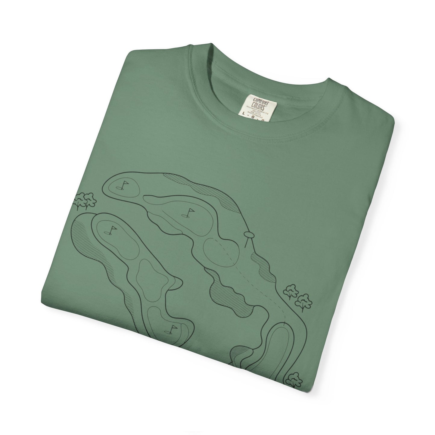 Golf Course Outline T-Shirt — Minimalist Line Art Tee