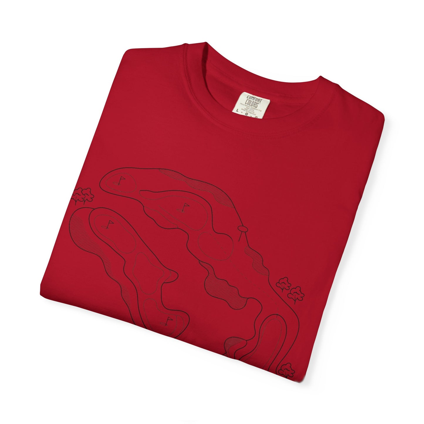 Golf Course Outline T-Shirt — Minimalist Line Art Tee