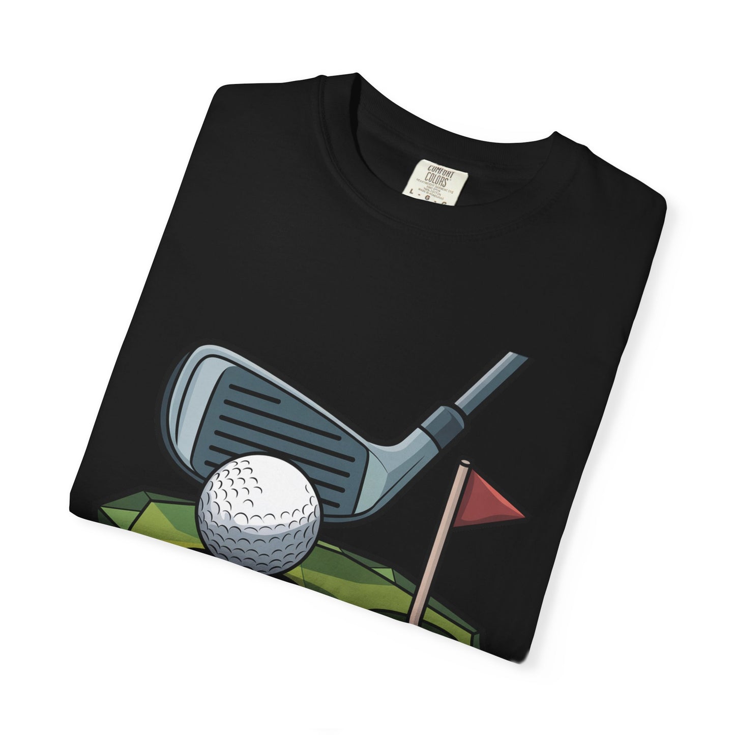 Low-Poly Golf T‑Shirt — Mini Green Putting Design