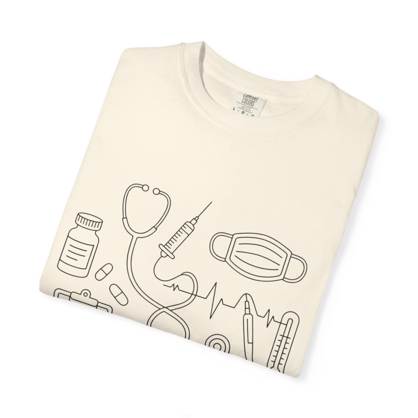 Nurse Essentials Line Art T-Shirt — Medical Equipment Graphic Tee