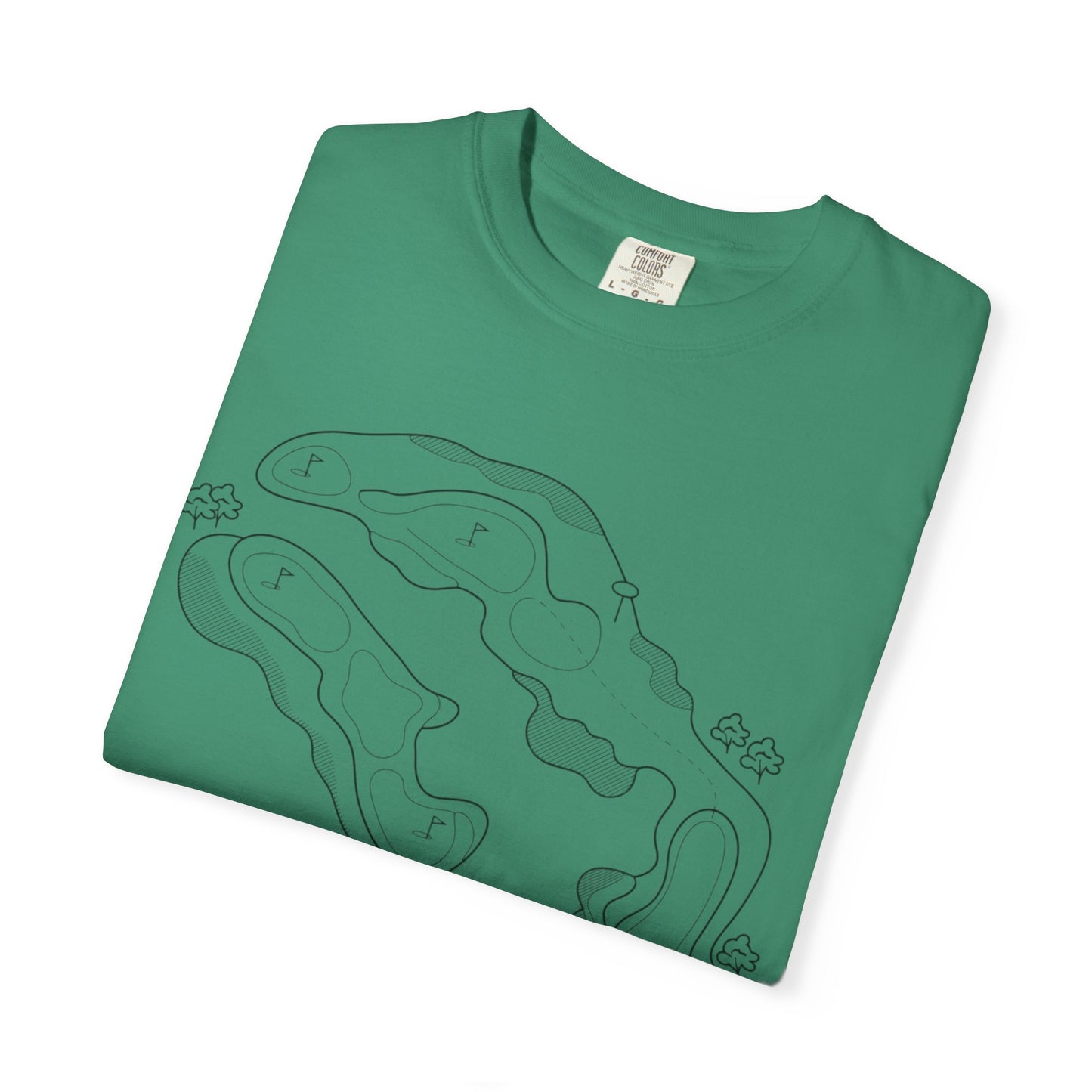 Golf Course Outline T-Shirt — Minimalist Line Art Tee