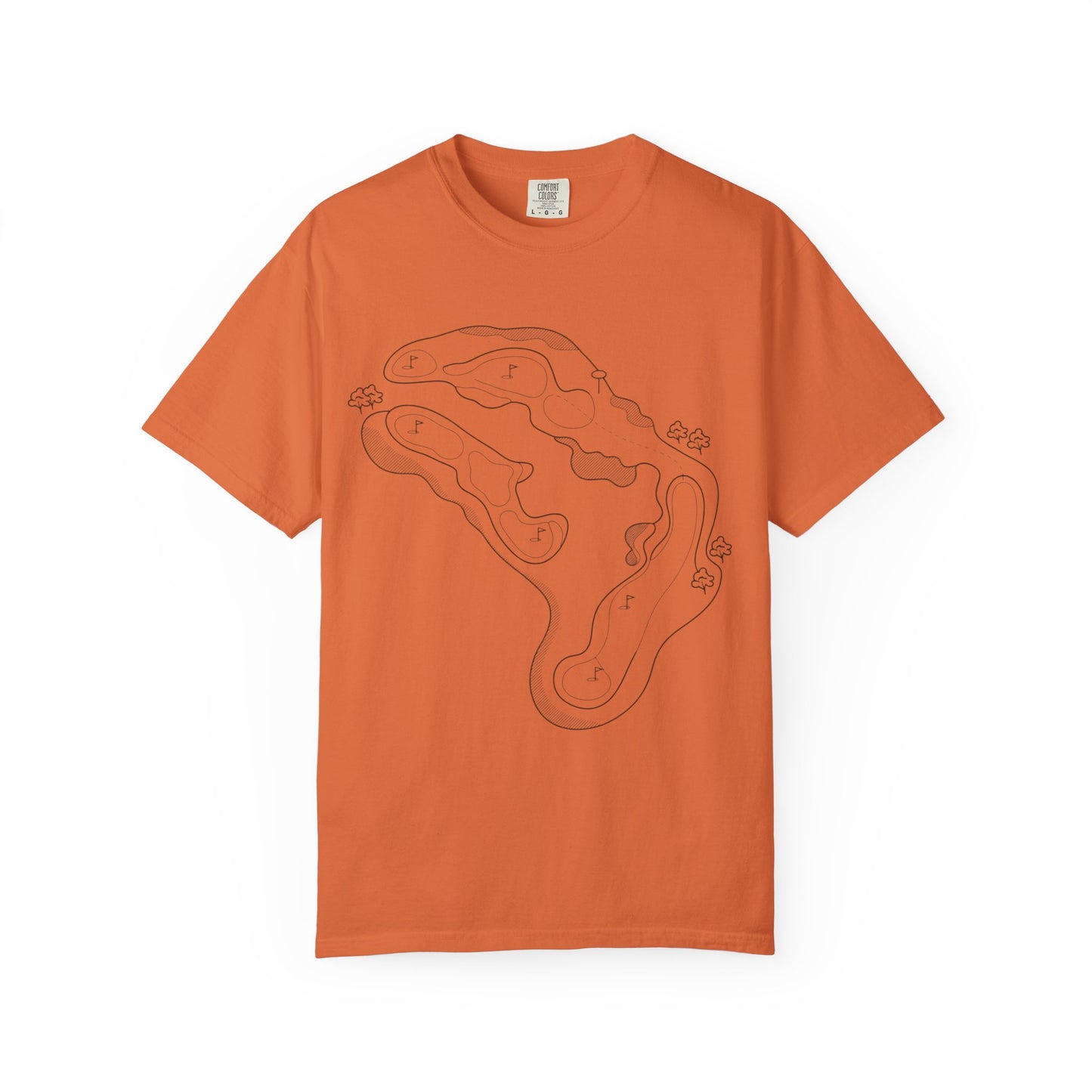 Golf Course Outline T-Shirt — Minimalist Line Art Tee