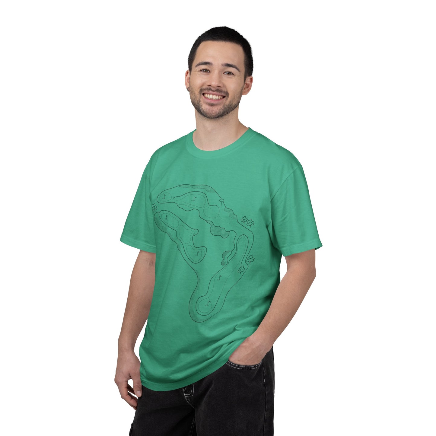 Golf Course Outline T-Shirt — Minimalist Line Art Tee