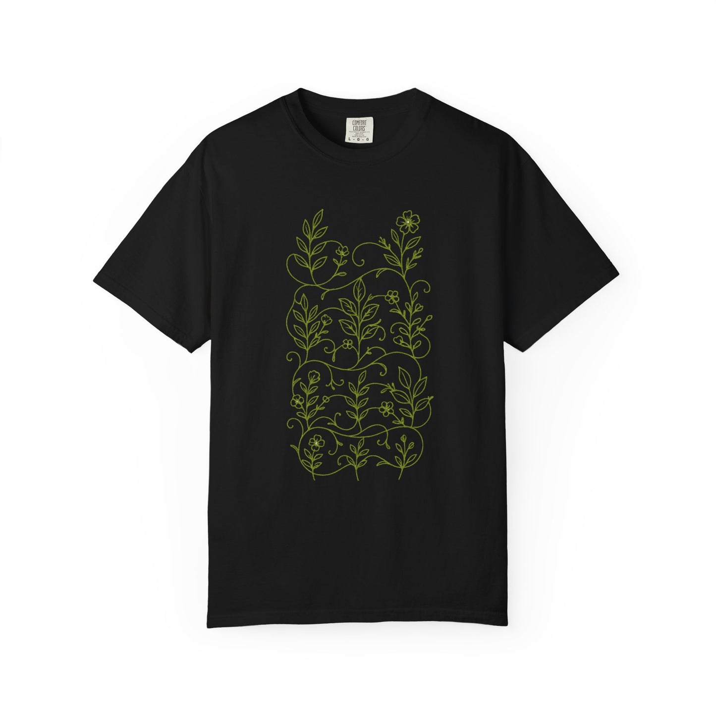 Botanical Sprigs T-Shirt - Minimal Leaf Line Art Tee