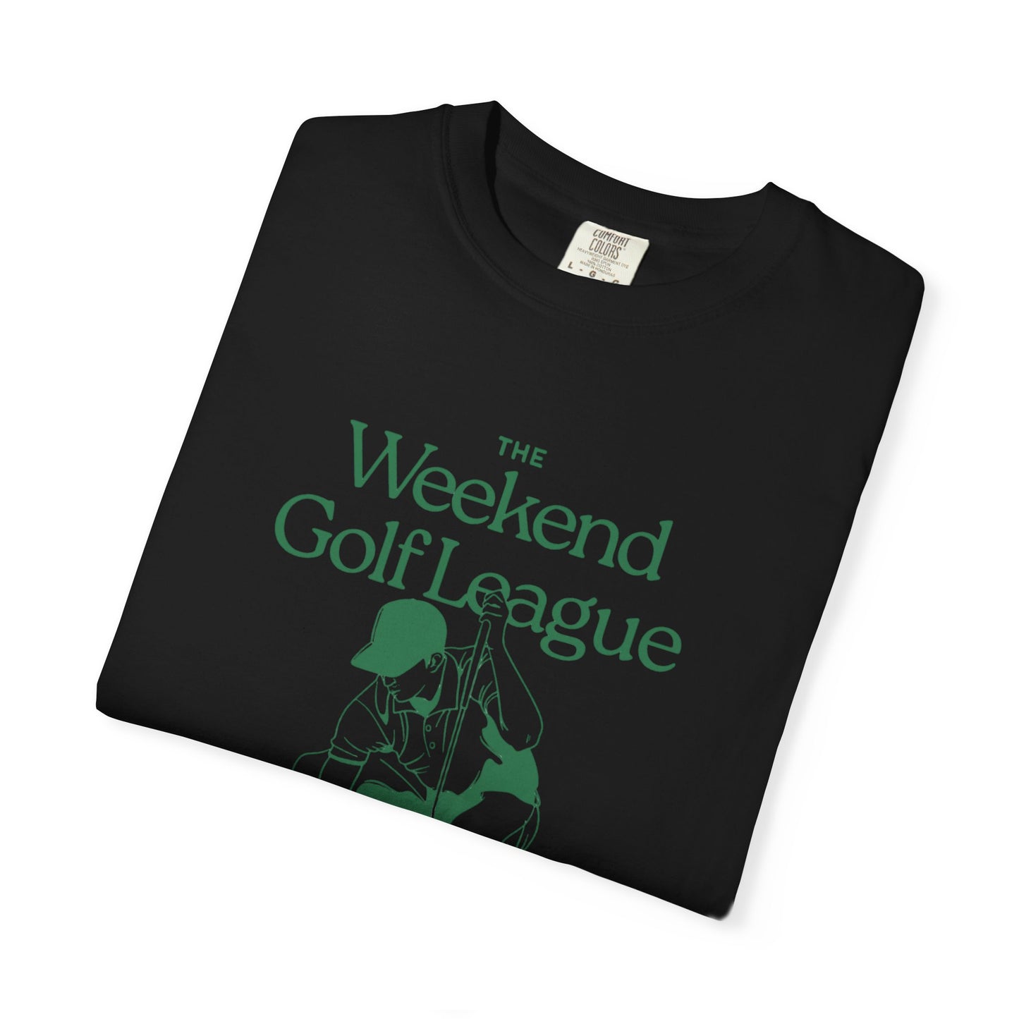 Golf T-Shirt — "The Weekend Golf League" Vintage Club Tee (Where Weekends Begin)