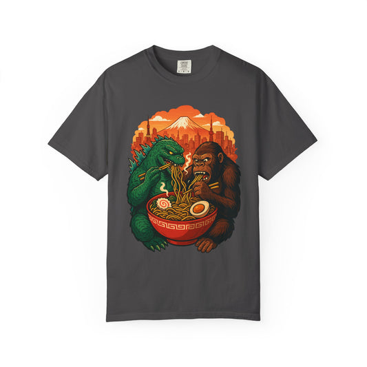 Ramen Feast Tee - Godzilla & Kong Eating Noodles Graphic T-Shirt