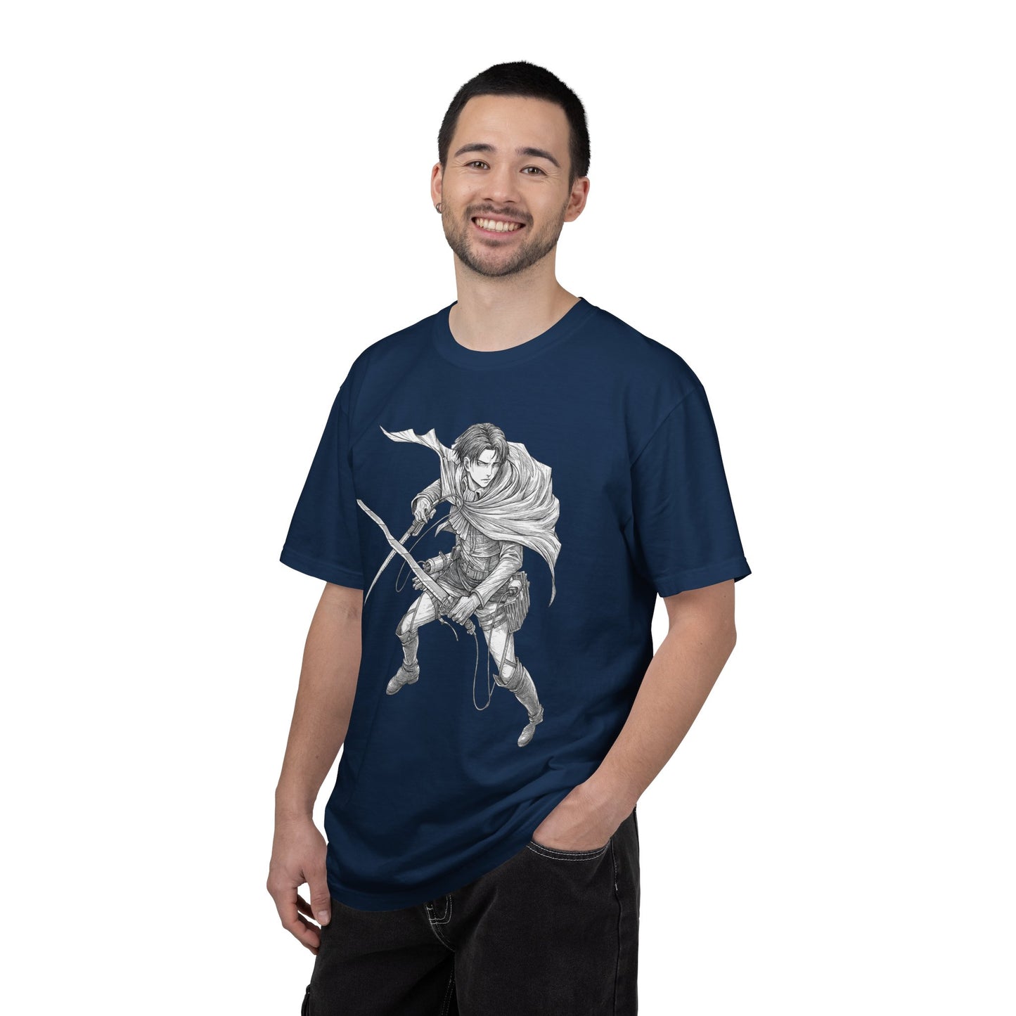 Warrior Sketch T-Shirt — Anime Style Swordfighter Graphic Tee