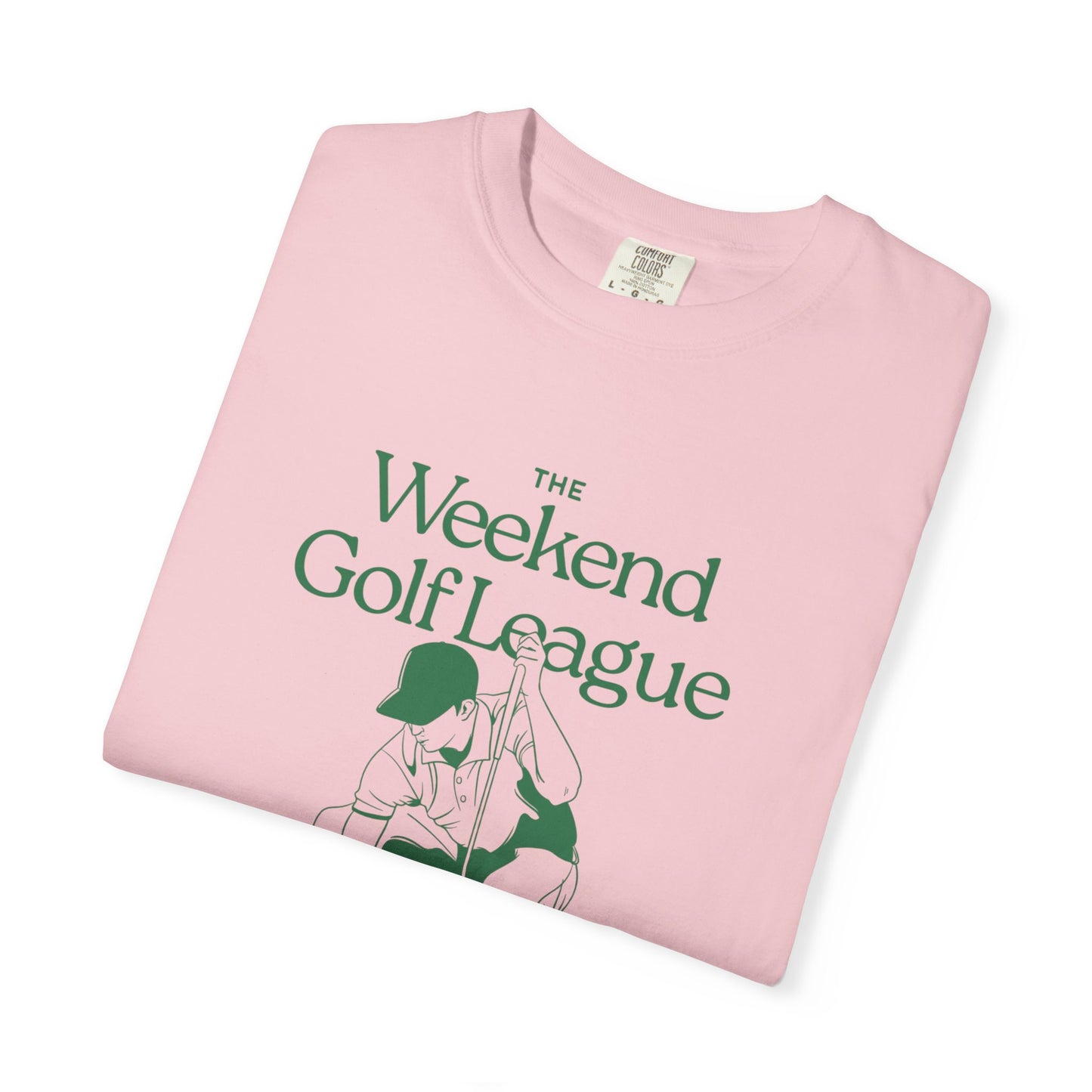 Golf T-Shirt — "The Weekend Golf League" Vintage Club Tee (Where Weekends Begin)